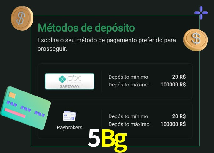 O cassino 5Bg oferece uma grande variedade de métodos de pagamento